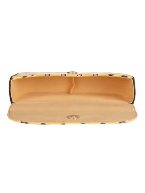 yellow leatherette (pu) quirky clutch - 16535799 - Standard Image - 3