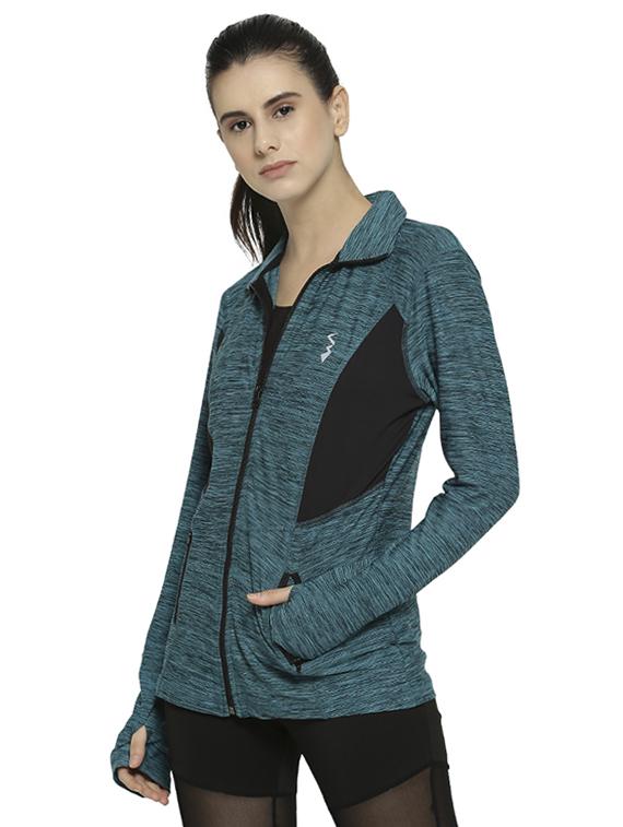 thumb-hole sleeved color block summer jacket - 16536010 - Zoom Image - 2
