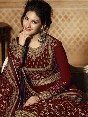 embroidered anarkali suits semi-stitched suit - 16536173 - Standard Image - 2