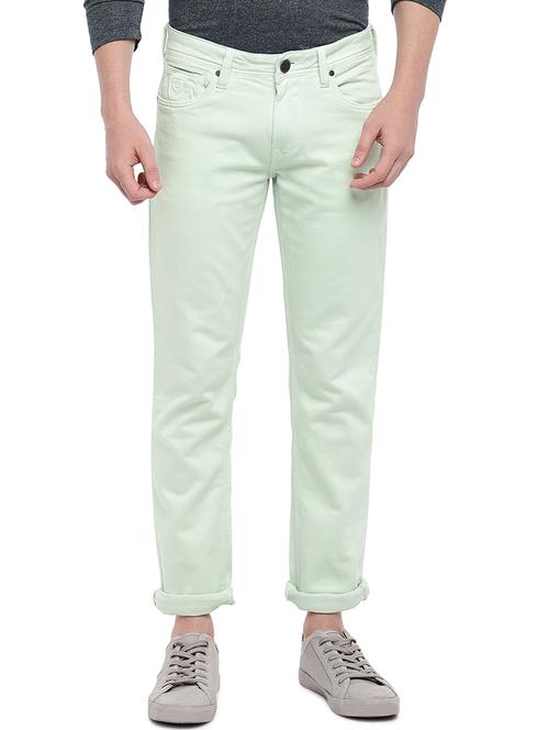 green plain denim jeans - 16536198 - Standard Image - 1