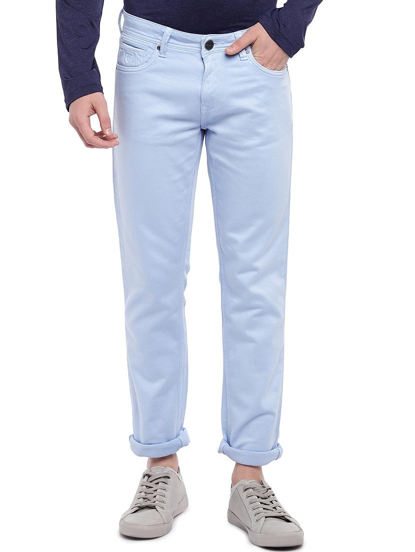 light blue plain denim jeans - 16536201 - Zoom Image - 1