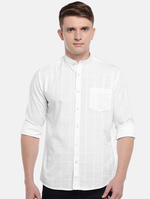 white checkered casual shirt - 16536248 - Standard Image - 1