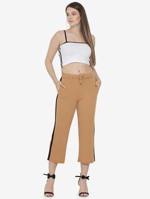 contrast taped tie up waist trouser - 16536400 - Standard Image - 4