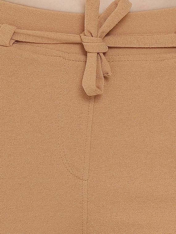 contrast taped tie up waist trouser - 16536400 - Zoom Image - 5
