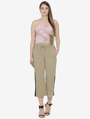 contrast taped tie up waist trouser - 16536401 - Standard Image - 4