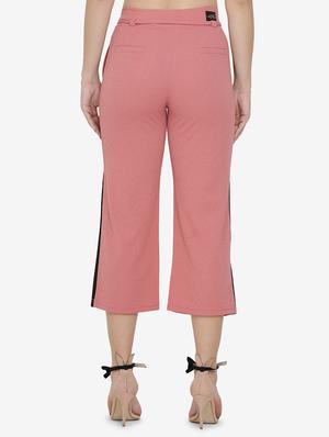 contrast taped tie up waist trouser - 16536402 - Standard Image - 3