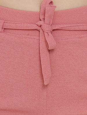 contrast taped tie up waist trouser - 16536402 - Standard Image - 5