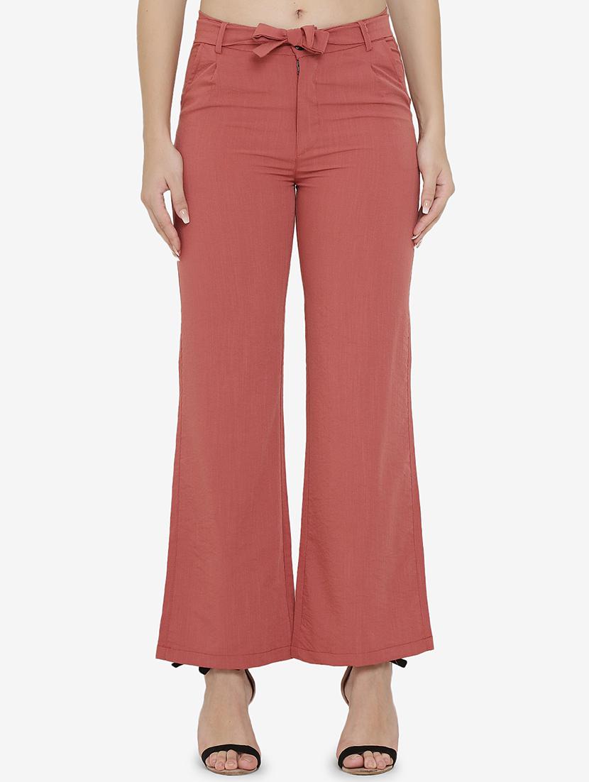 tie up waist solid wide leg trouser - 16536413 - Zoom Image - 1