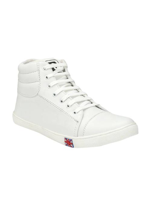 biggie white leatherette lace up sneakers - 16537336 - Standard Image - 1