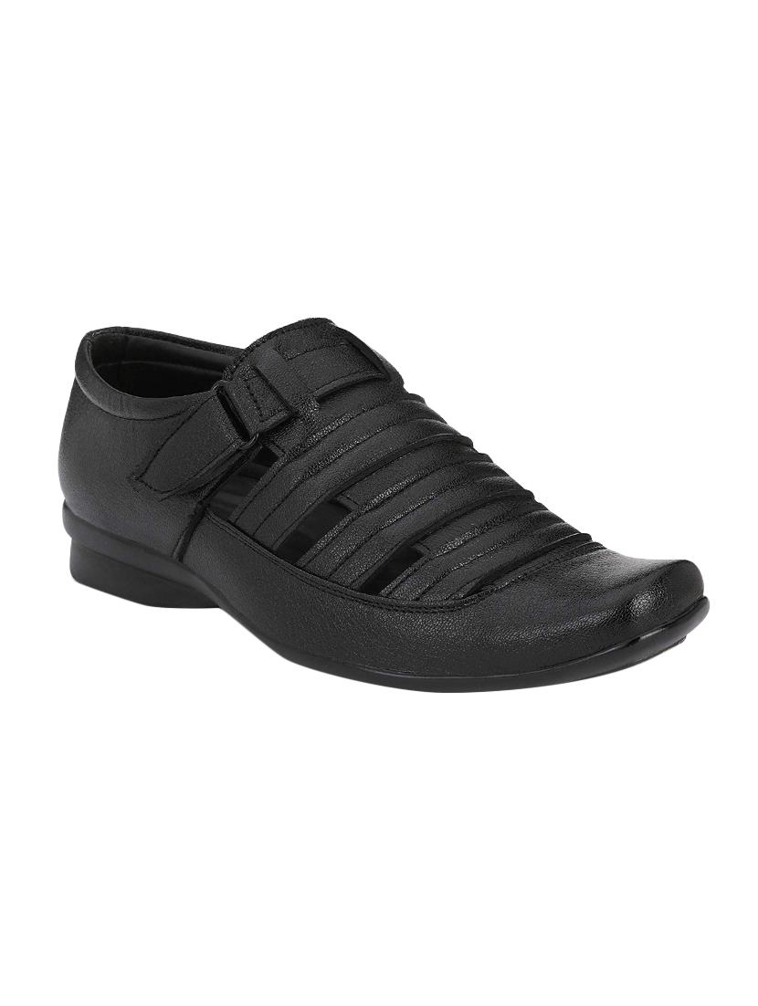 biggie black leatherette back strap sandals - 16537347 - Zoom Image - 1