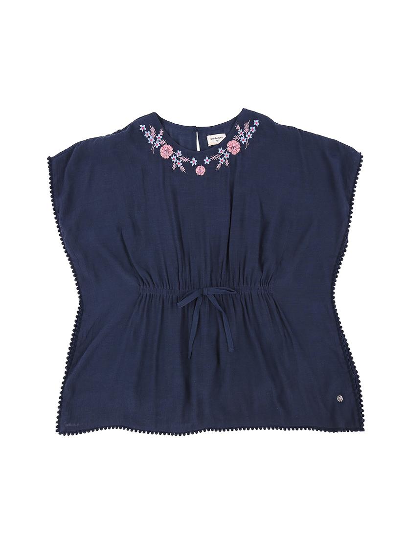 blue cotton blend regular tops & tee - 16537587 - Zoom Image - 1