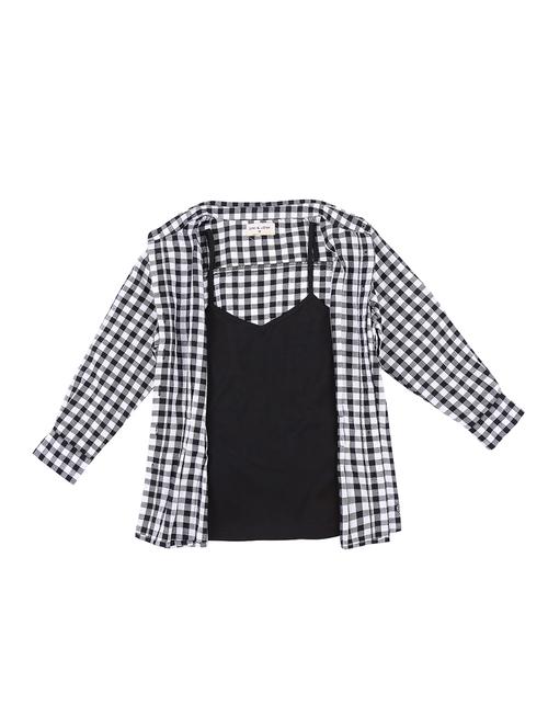 pleat detail checkered top - 16537595 - Standard Image - 1