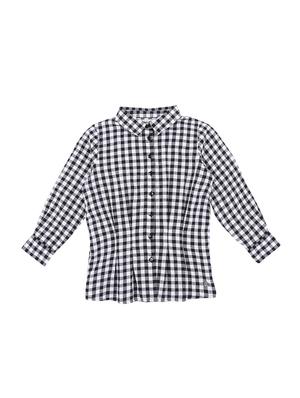 pleat detail checkered top - 16537595 - Standard Image - 2
