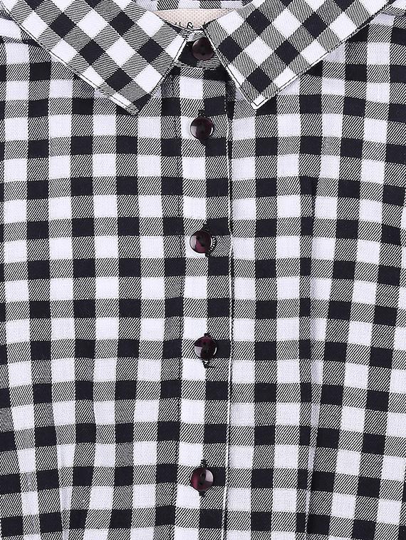 pleat detail checkered top - 16537595 - Zoom Image - 4