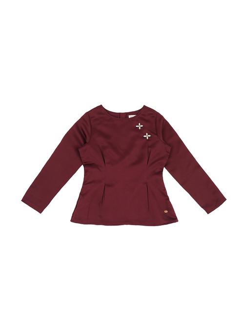 round neck pleat detailed top - 16537596 - Standard Image - 1