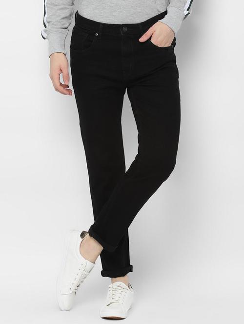 black solid plain jeans - 16537881 - Standard Image - 1