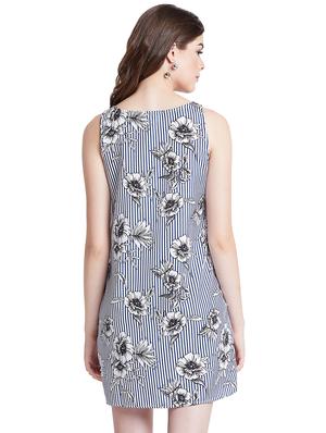 round neck striped a-line dress - 16538104 - Standard Image - 3