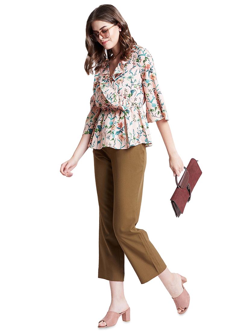 over lap neck ruffle detail top - 16538113 - Zoom Image - 4