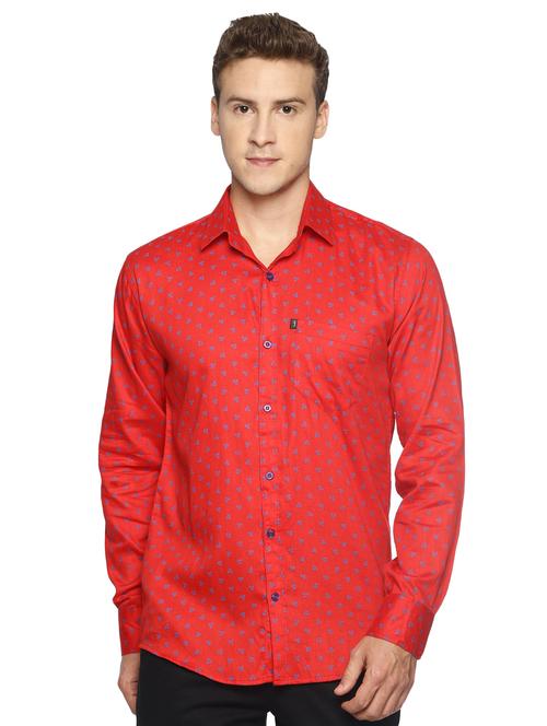 red printed casual shirt - 16538257 - Standard Image - 1