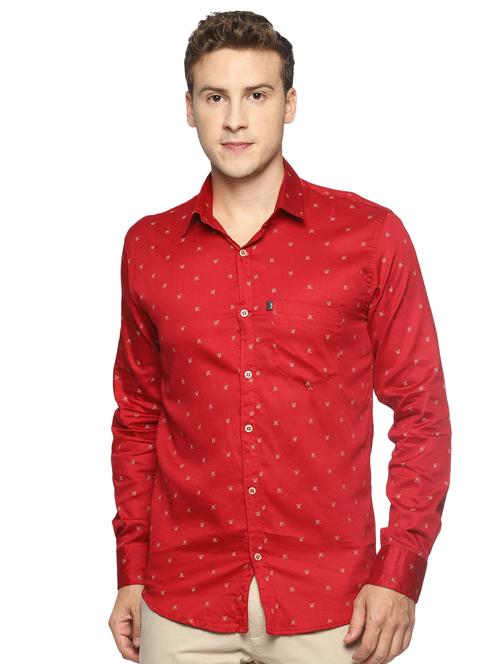 red printed casual shirt - 16538260 - Standard Image - 1