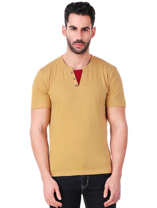 beige cut & sew t-shirt - 16538443 - Standard Image - 1