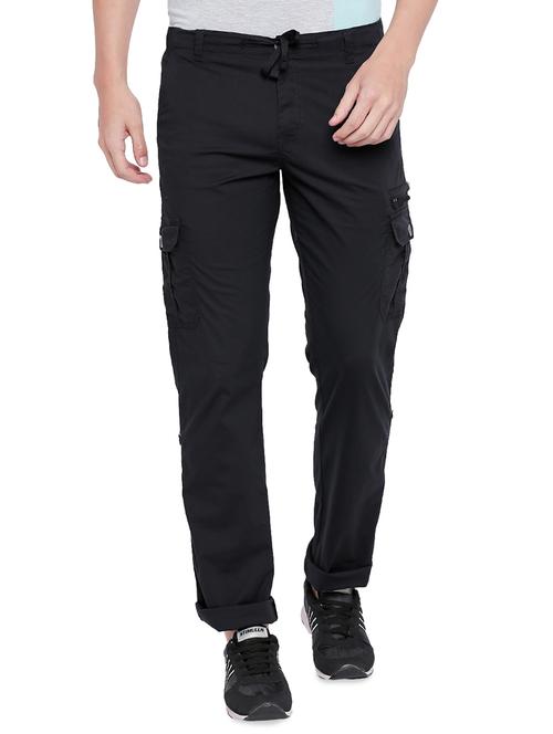 black solid cargo trouser - 16538449 - Very Small Image - 1
