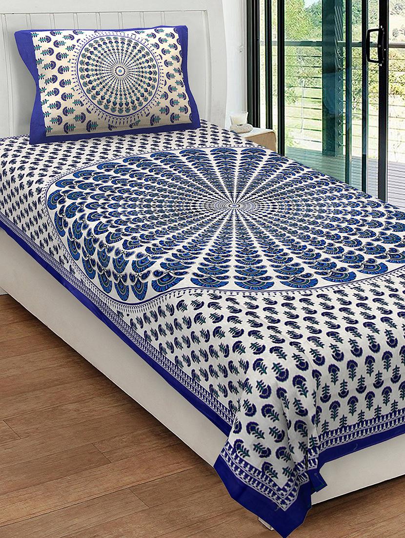 cotton single bed bedsheets with 1 pillow cover - 16539605 - Zoom Image - 1