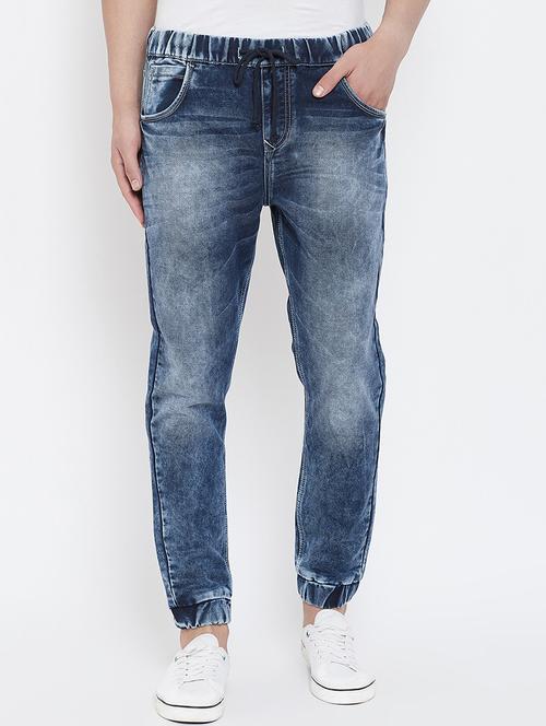 blue washed joggers - 16539703 - Standard Image - 1