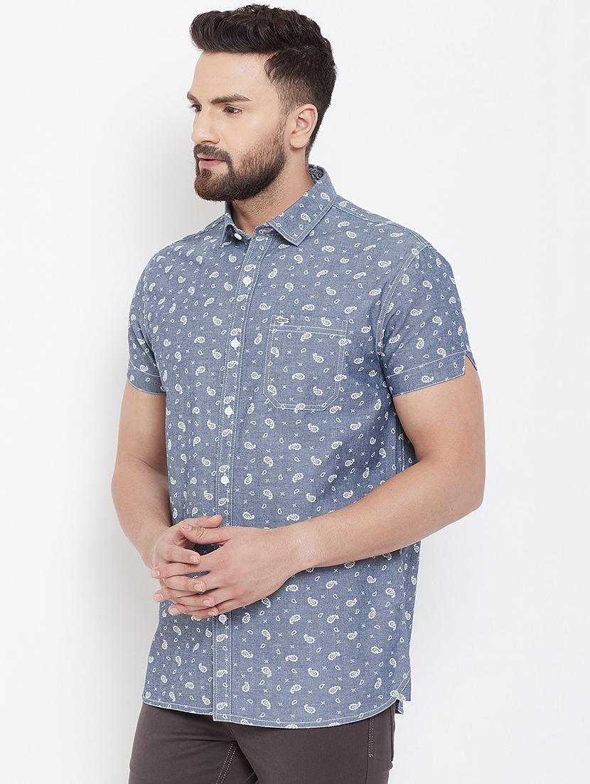grey denim casual shirt - 16539715 - Zoom Image - 2