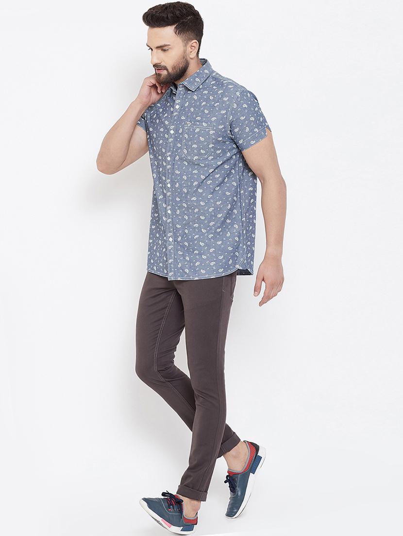 grey denim casual shirt - 16539715 - Zoom Image - 4