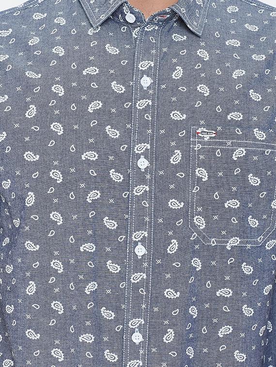 grey denim casual shirt - 16539715 - Zoom Image - 5