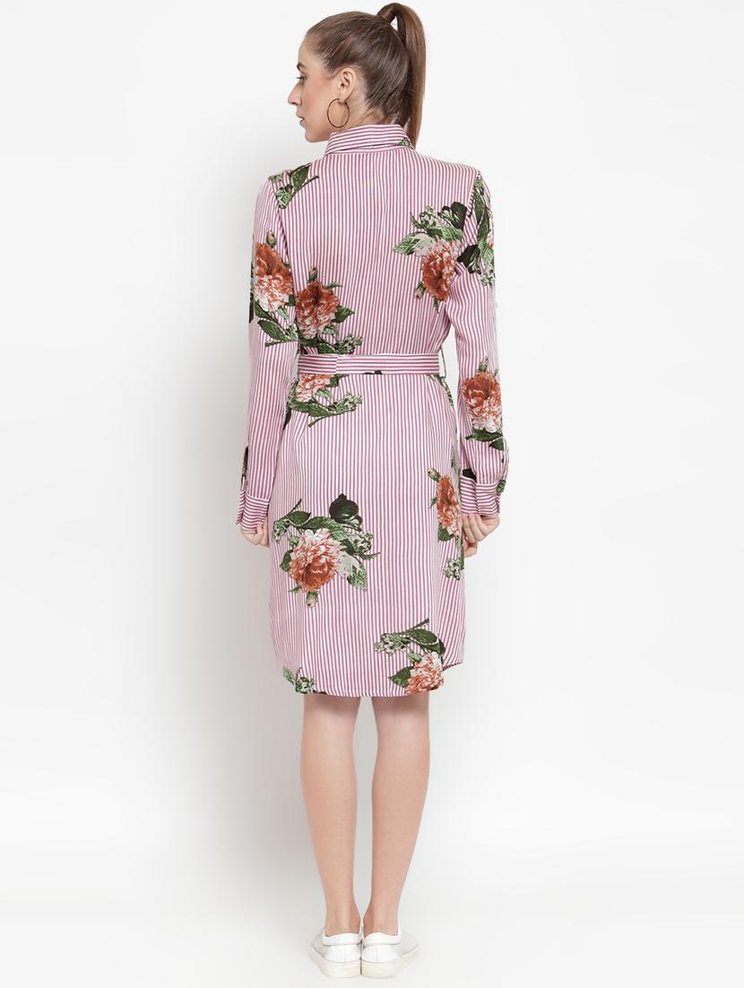 tie front striped shirt dress - 16539866 - Zoom Image - 3