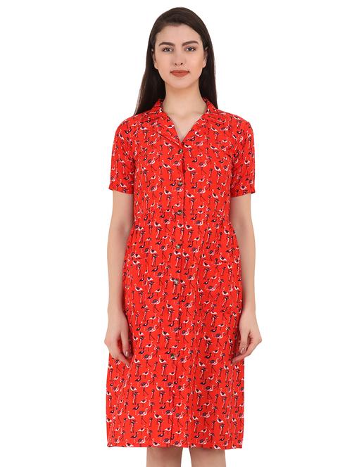 button up flamingo shirt dress - 16541691 - Standard Image - 1