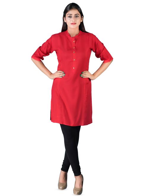 solid straight kurta - 16541866 - Standard Image - 1