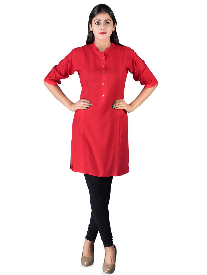 solid straight kurta - 16541866 - Zoom Image - 1