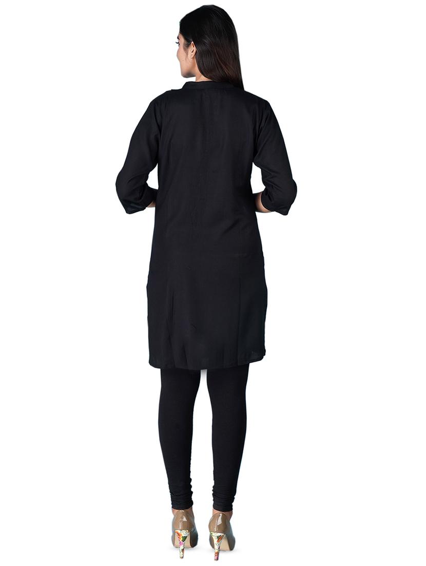 solid straight kurta - 16541867 - Zoom Image - 3