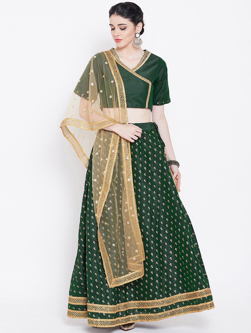 gold block print lehenga - 16542132 - Zoom Image - 1