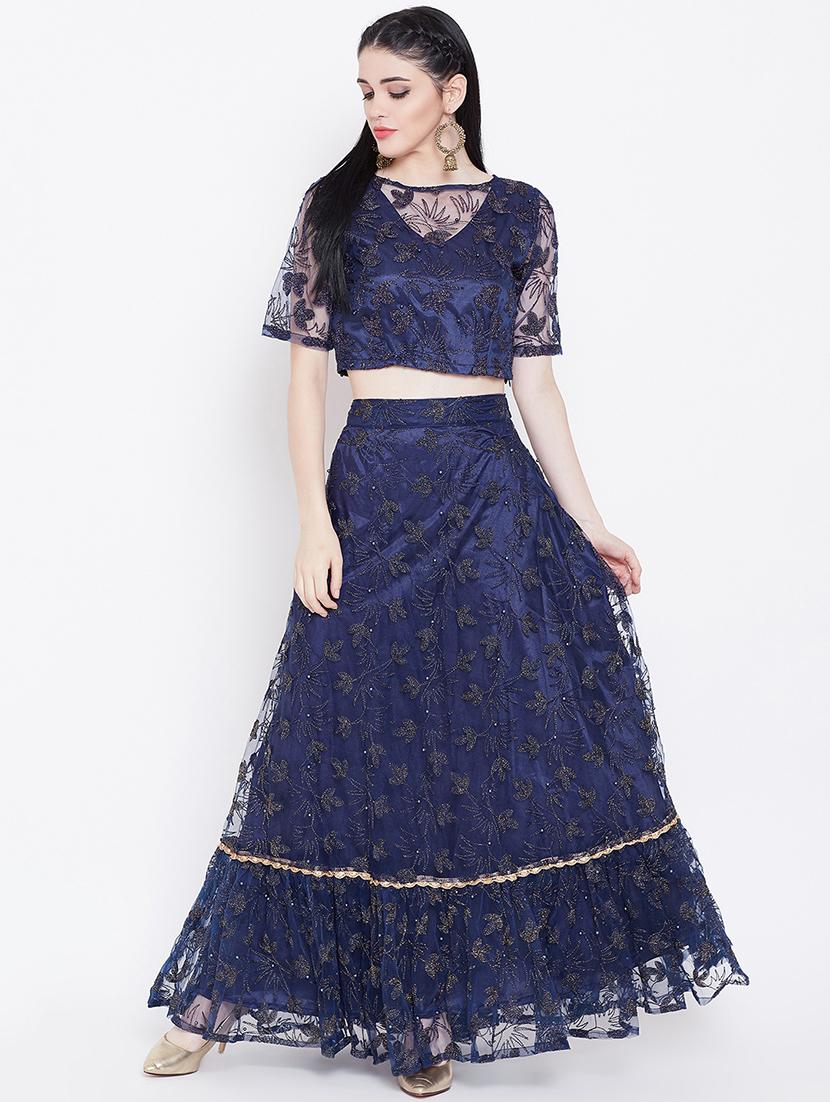 embroidered a-line lehenga - 16542136 - Zoom Image - 1
