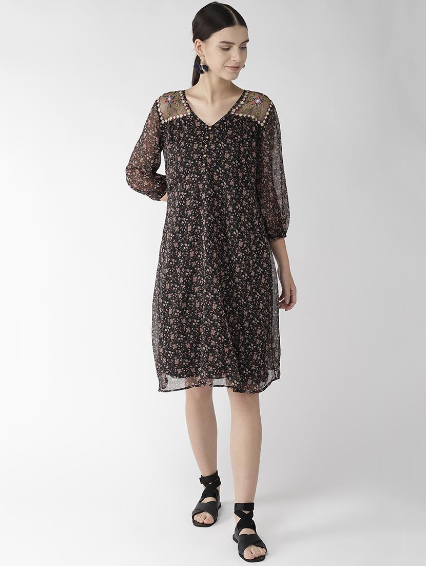 v- neck embellished shift dress - 16542515 - Zoom Image - 1