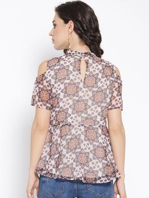 mock neck cold shoulder top - 16542524 - Standard Image - 3