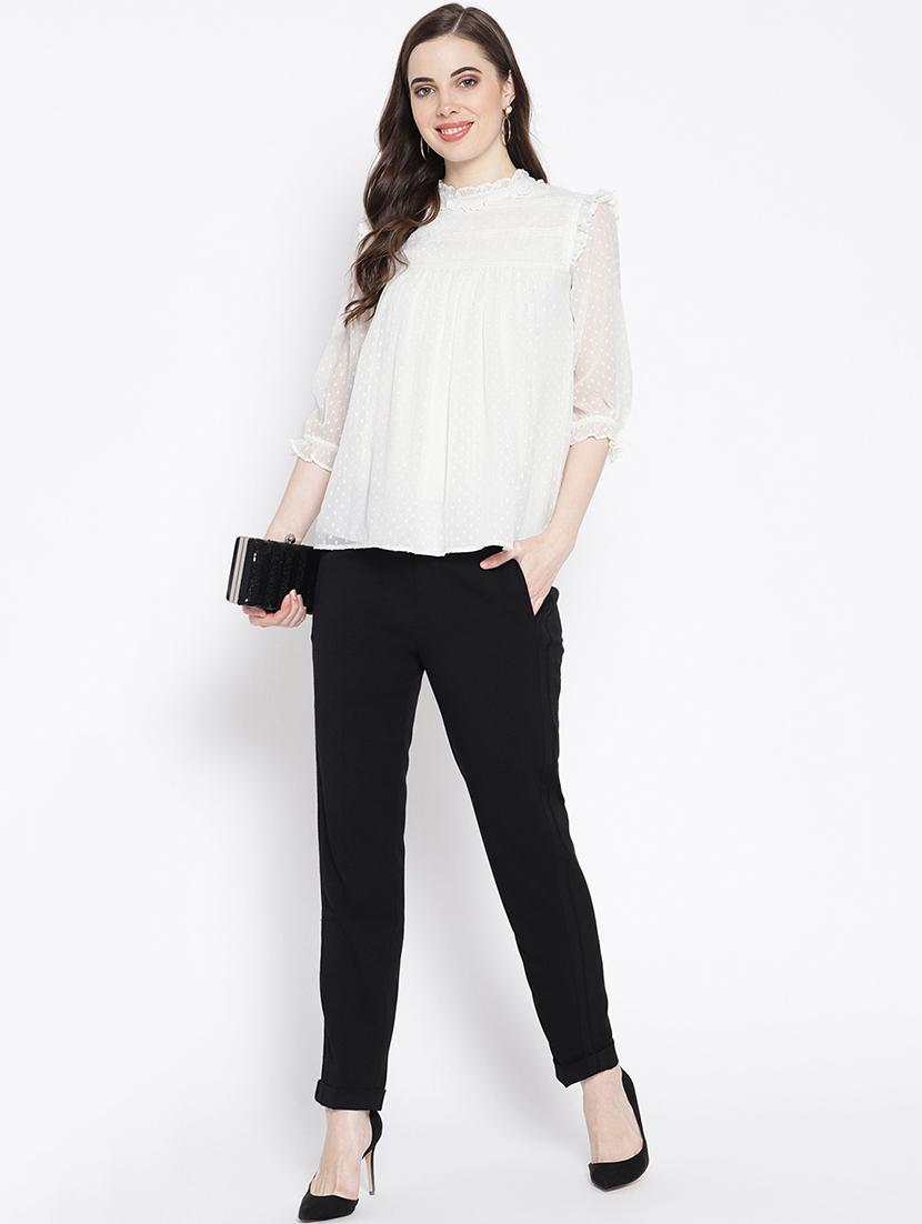 frill detail dobby top - 16542528 - Zoom Image - 5