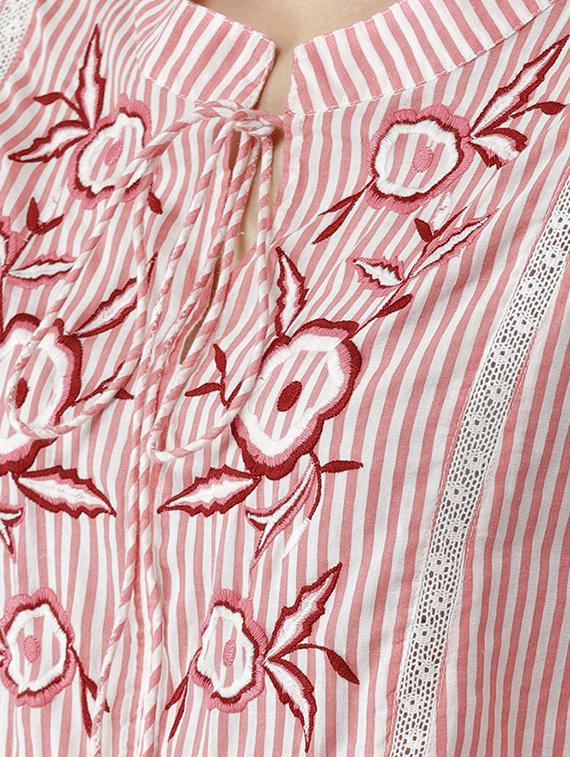 lace insert striped top - 16542530 - Zoom Image - 6