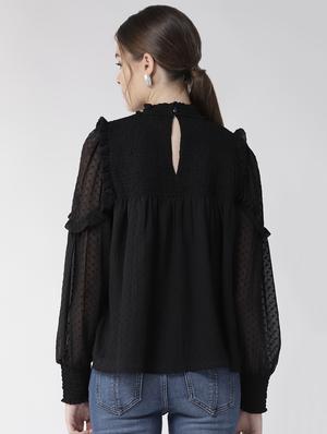 smocked detail bishop sleeved top - 16542546 - Standard Image - 3