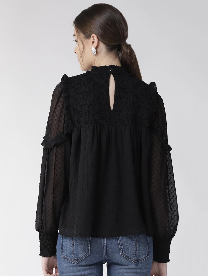 smocked detail bishop sleeved top - 16542546 - Zoom Image - 3