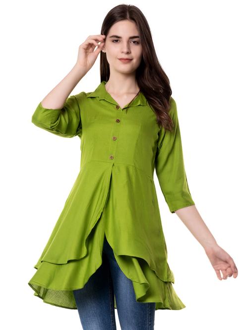 shirt collar layered tunic - 16542558 - Standard Image - 1