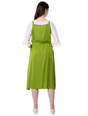 drawstring waist a-line dress with solid top - 16542583 - Standard Image - 3