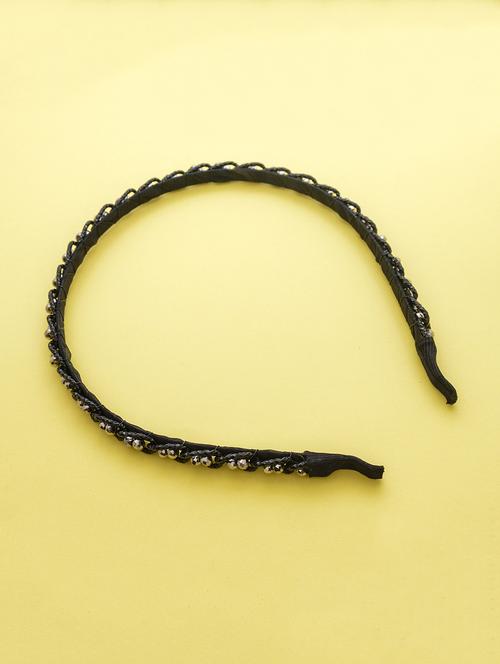 jewelz black metal hairband with multi grey plastic crystals - 16542638 - Standard Image - 1