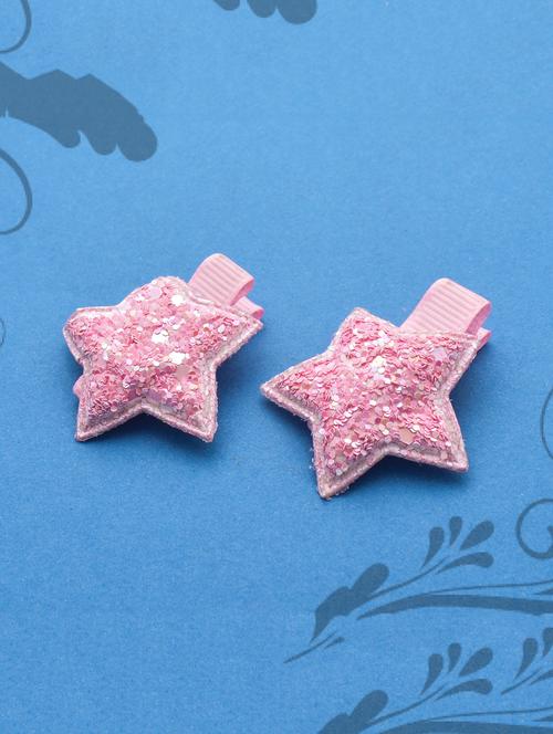 jewelz pair of baby pink coloured star shaped clips for your little ones - 16542679 - Standard Image - 1
