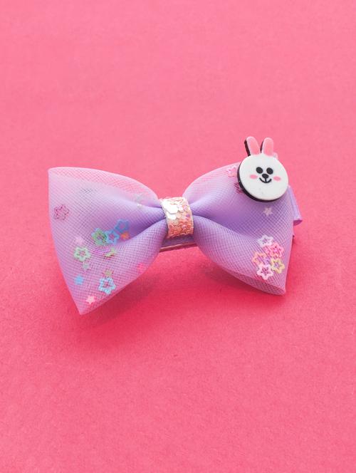 jewelz bunny and bow shaped hair clip with multi shiny stars for kids - 16542704 - Standard Image - 1