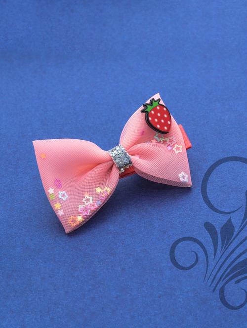 jewelz strawberry and bow shaped hair clip with multi shiny stars for kids - 16542708 - Standard Image - 1